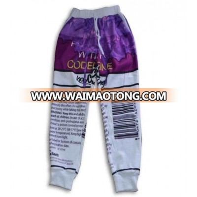 Custom jogger wear sublimated pants,Bar Code printed sublimated jogger pants,men printed pants,club wear pants,street wear pant